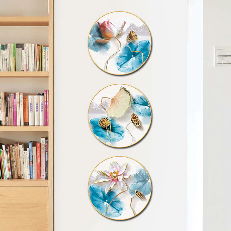 3 pezzi Adesivi murali per meditazione e illuminazione con fiori di loto - Image 5