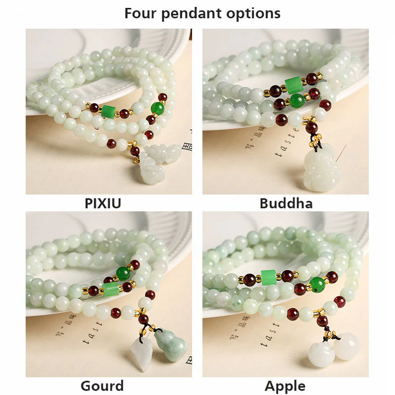 Bracciale Buddha Stones in giada naturale Pixiu Buddha Abbondanza - Image 6