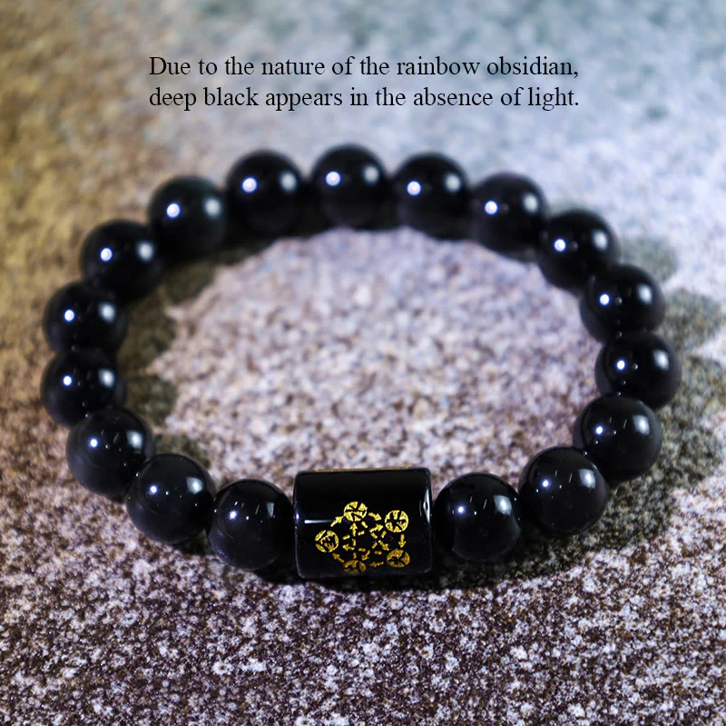 Bracciale Buddha Stones Natural Rainbow Obsidian Positive Transformation - Image 8