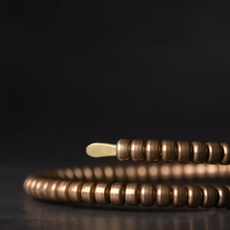 Bracciale regolabile con polsino in rame con design vintage Buddha Stones - Image 7