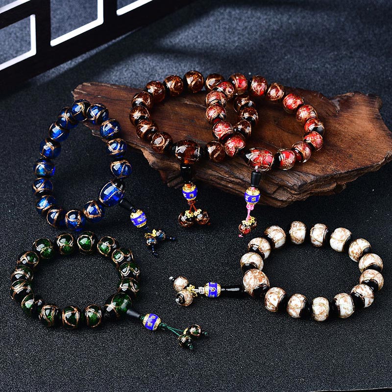 Braccialetto curativo in agata venata di drago tibetano - Image 4