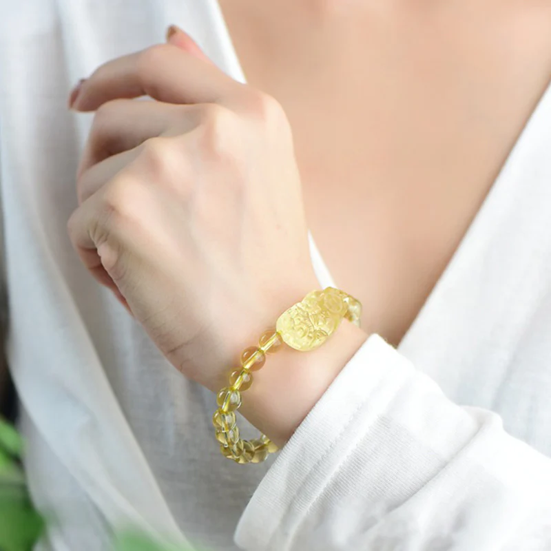 Braccialetto della ricchezza PiXiu Citrine FengShui Buddha Stones - Image 7