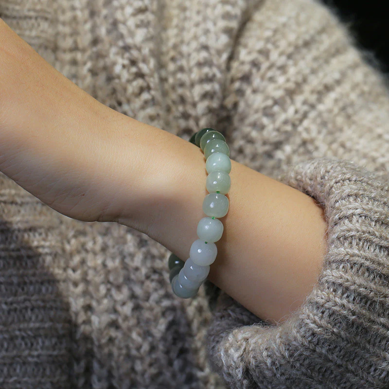 Braccialetto di benedizione della fortuna in giada sfumata Buddha Stones - Image 4