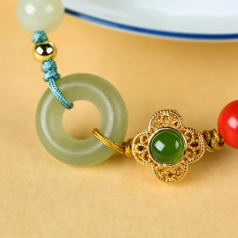 Braccialetto di benedizione in giada cinabro naturale - Image 3