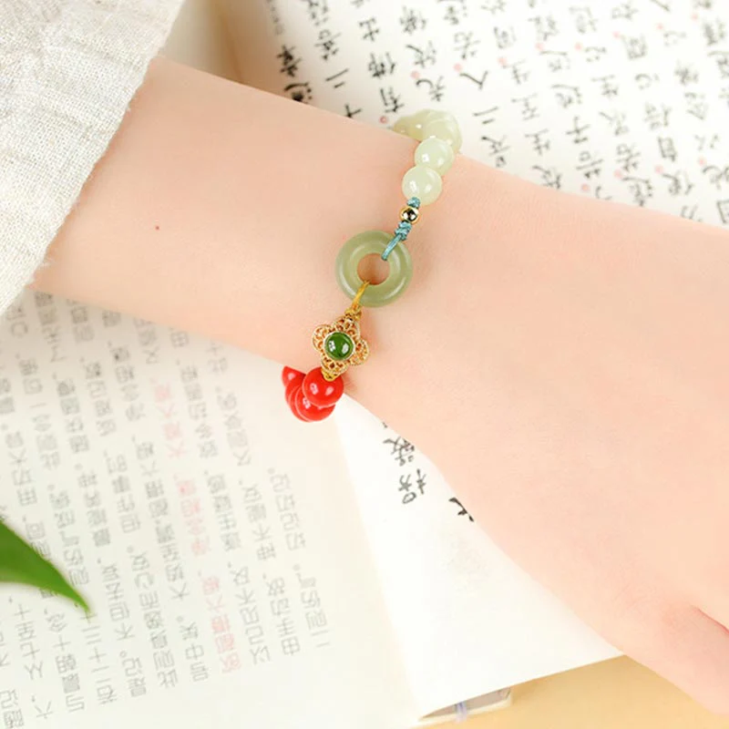 Braccialetto di benedizione in giada cinabro naturale - Image 5