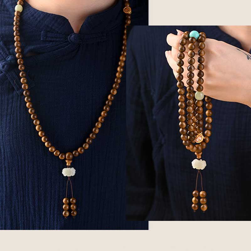 Braccialetto di protezione e calma in palissandro tibetano Buddha Stones Mala - Image 17