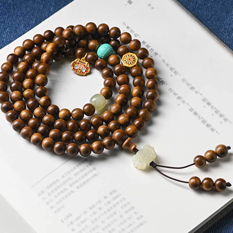 Braccialetto di protezione e calma in palissandro tibetano Buddha Stones Mala - Image 3