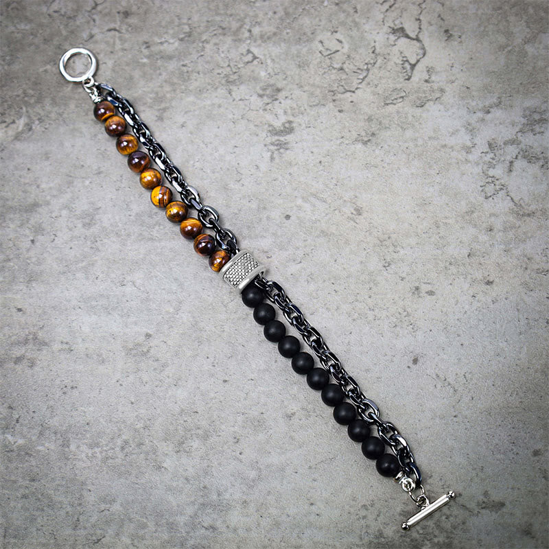 Braccialetto di protezione in pietra naturale di occhio di tigre, lazurite e lapislazzuli Buddha Stones - Image 3