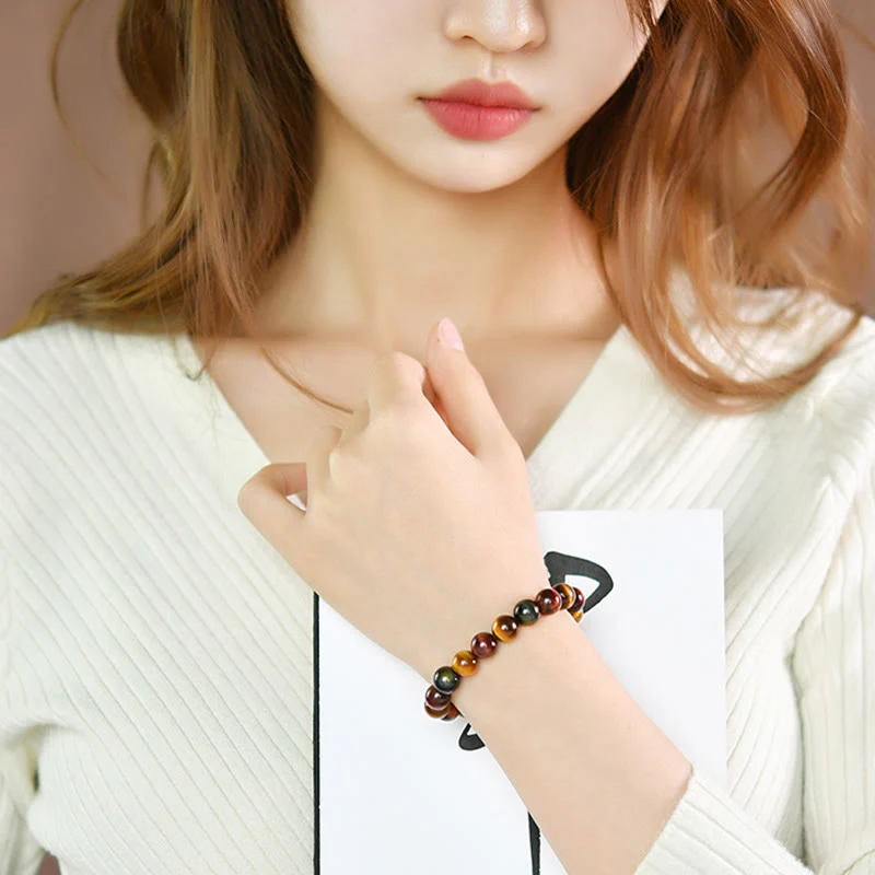 Braccialetto di protezione positiva con occhio di tigre naturale Buddha Stones - Image 15