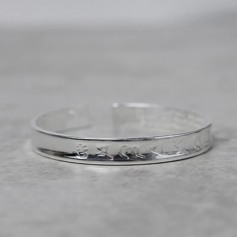 Braccialetto in rame bianco con mantra tibetano Buddha Stones - Image 6