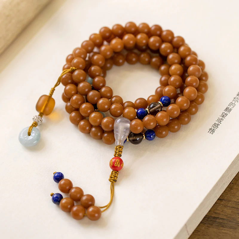 Buddha Stones 108 Perle Bodhi Seed Benedizione Meditazione Bracciale Mala - Image 7