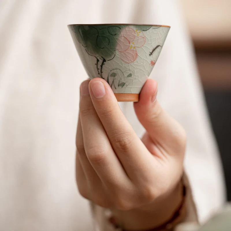 Buddha Stones Cachi Barca Koi Pesce Loto Tazza da tè in ceramica Kung Fu Tazza da tè 50ml - Image 10