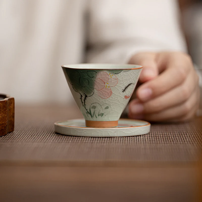 Buddha Stones Cachi Barca Koi Pesce Loto Tazza da tè in ceramica Kung Fu Tazza da tè 50ml - Image 11