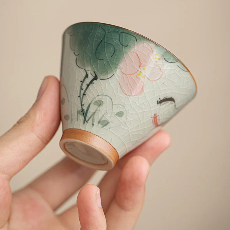 Buddha Stones Cachi Barca Koi Pesce Loto Tazza da tè in ceramica Kung Fu Tazza da tè 50ml - Image 7