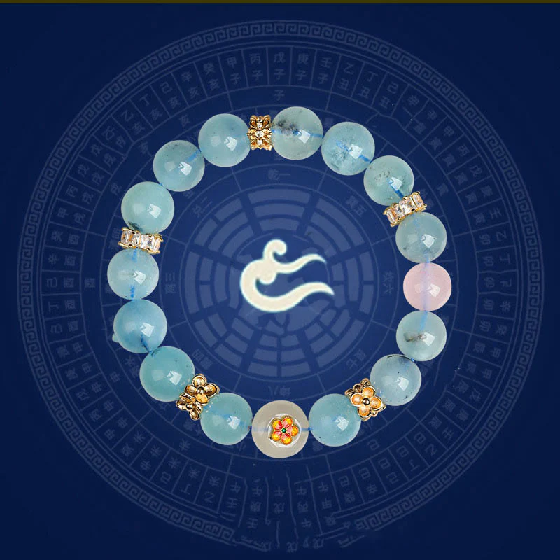 Buddha Stones Cinque Elementi Vari Agata Cristallo Verde Fantasma Quarzo Rutilato Uva Verde Agata Malachite Braccialetto della Fortuna - Image 14