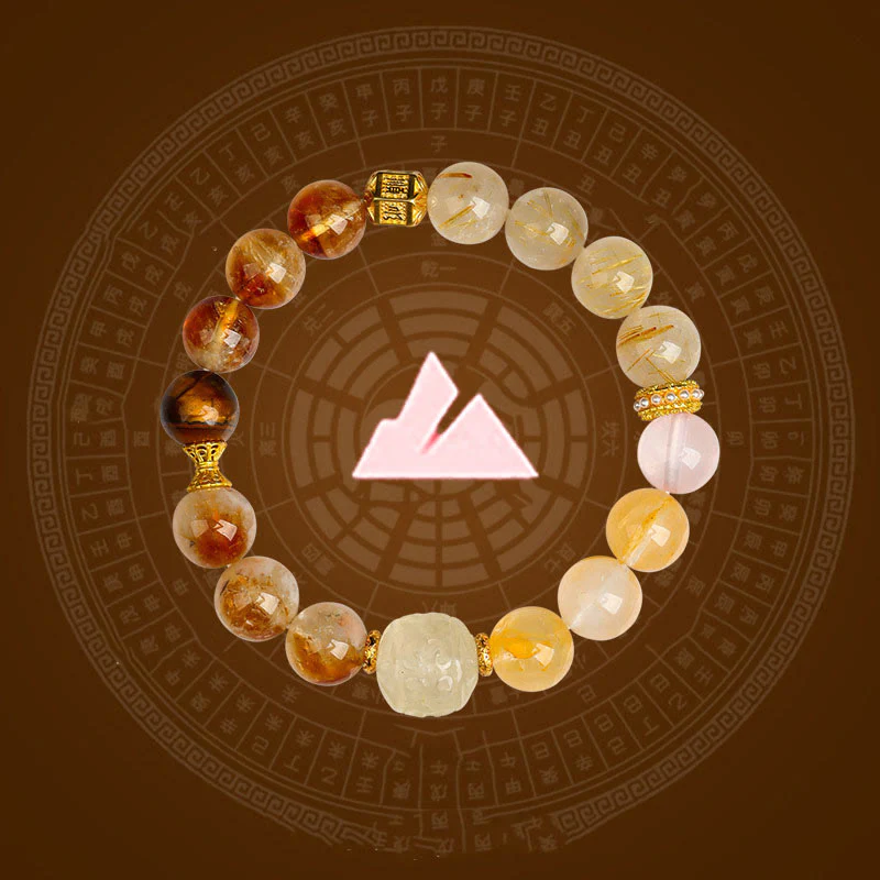 Buddha Stones Cinque Elementi Vari Agata Cristallo Verde Fantasma Quarzo Rutilato Uva Verde Agata Malachite Braccialetto della Fortuna - Image 24