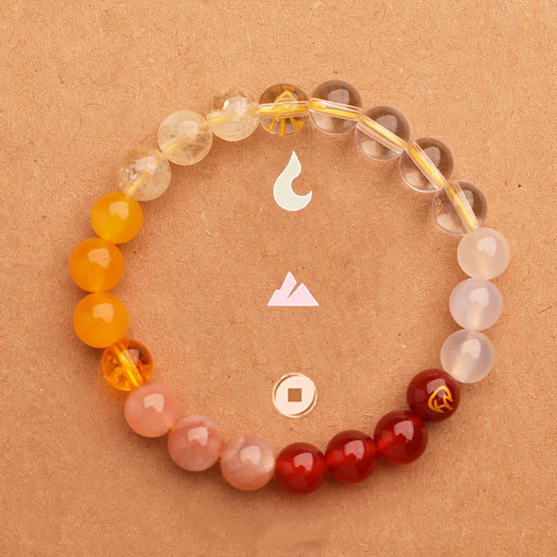 Buddha Stones Cinque Elementi Vari Agata Cristallo Verde Fragola Quarzo Pietra del Sole Bracciale Ricchezza - Image 28