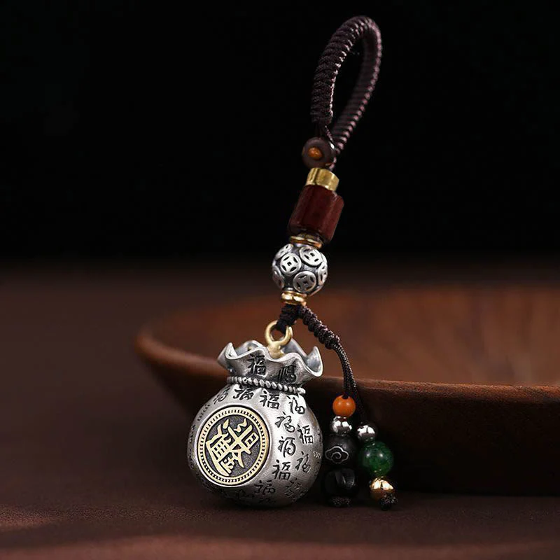 Buddha Stones Fu Character Money Bag Fare soldi ogni giorno Portachiavi fortuna - Image 12