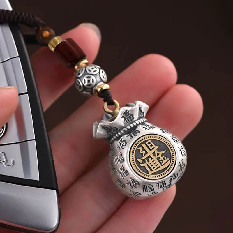 Buddha Stones Fu Character Money Bag Fare soldi ogni giorno Portachiavi fortuna - Image 9