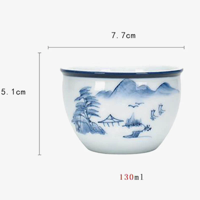 Buddha Stones Koi Pesce Fiore di Loto Foglia Montagne Albero Tazza da Tè in Ceramica Tazza da Tè Kung Fu 130ml - Image 12