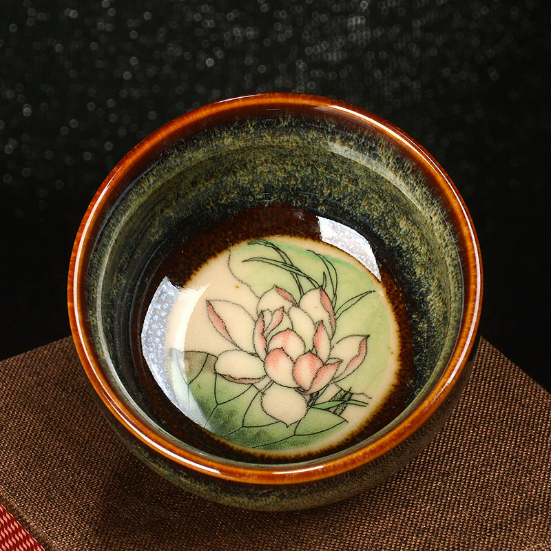 Buddha Stones Lotus Dragon Phoenix Koi Fish Tazza da tè in ceramica cinese Jianzhan Kung Fu Tea Cup 110ml - Image 9