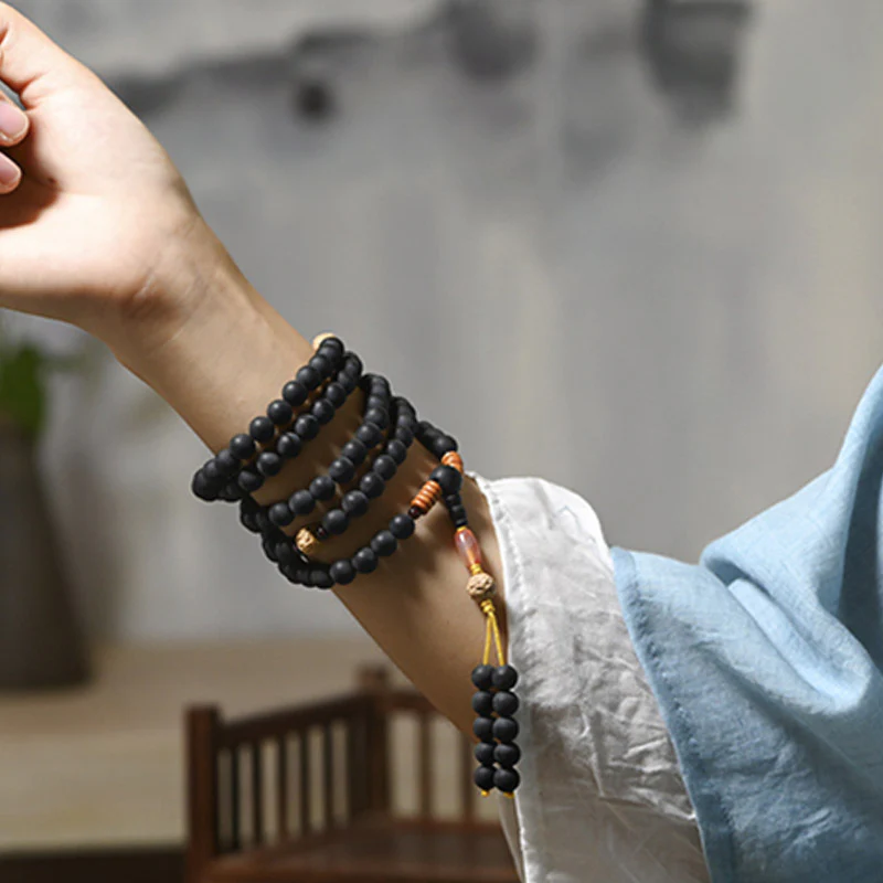 Buddha Stones Mala Tibetano Cipresso Semi di Bodhi Agata Rossa Braccialetto di Guarigione - Image 8