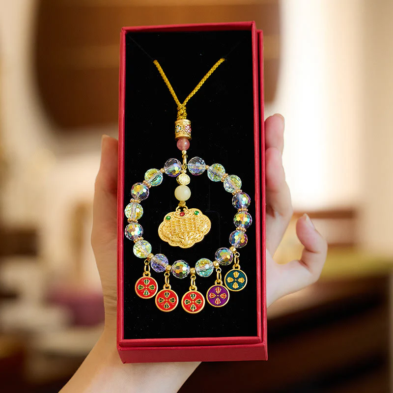 Buddha Stones Pesce Koi Fortunato Cinque Dei della Ricchezza Prosperità Decorazione Appesa - Image 5