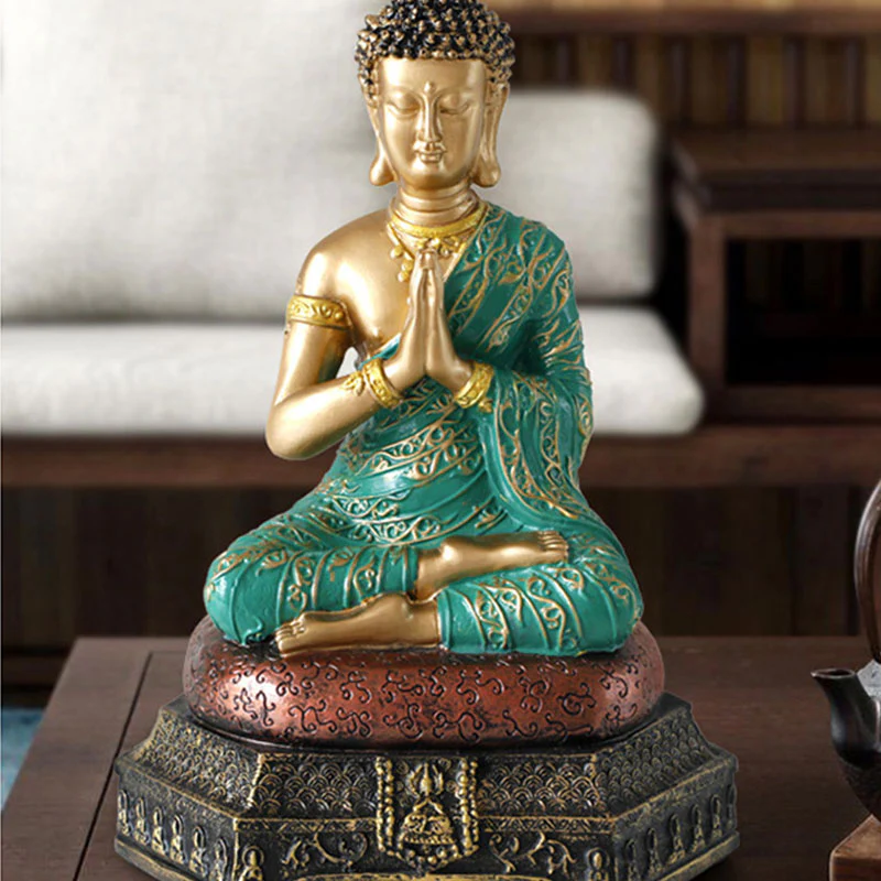 Buddha Stones Statua in resina della compassione del Buddha Decorazione - Image 7