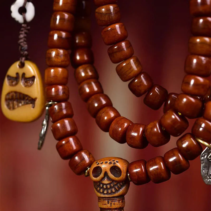 Buddha Stones Tibet 108 Perle Perle d'osso Perle Dzi Forza Mala - Image 4