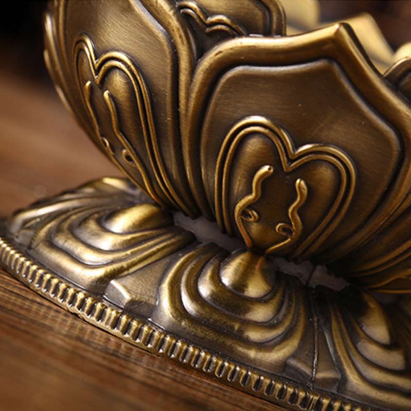 Buddha Stones Tibetano a Forma di Loto Bruciatore di Incenso Purificato - Image 13