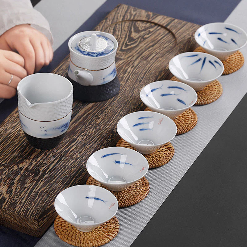 Buddha Stones Vintage Prugna Orchidea Bambù Crisantemo Loto Koi Pesce Tazza da Tè in Ceramica Kung Fu Tazze da Tè - Image 12