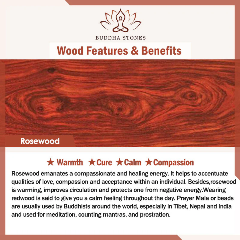 Collana Braccialetto Protezione Calma Mala Loto Palissandro Tibetano Buddha Stones - Image 6