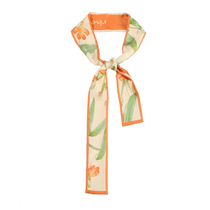 Foulard per capelli in seta 100% gelso Twilly, motivo floreale , Buddha Stones , affreschi di Dunhuang, montagne, tramonto - Image 26