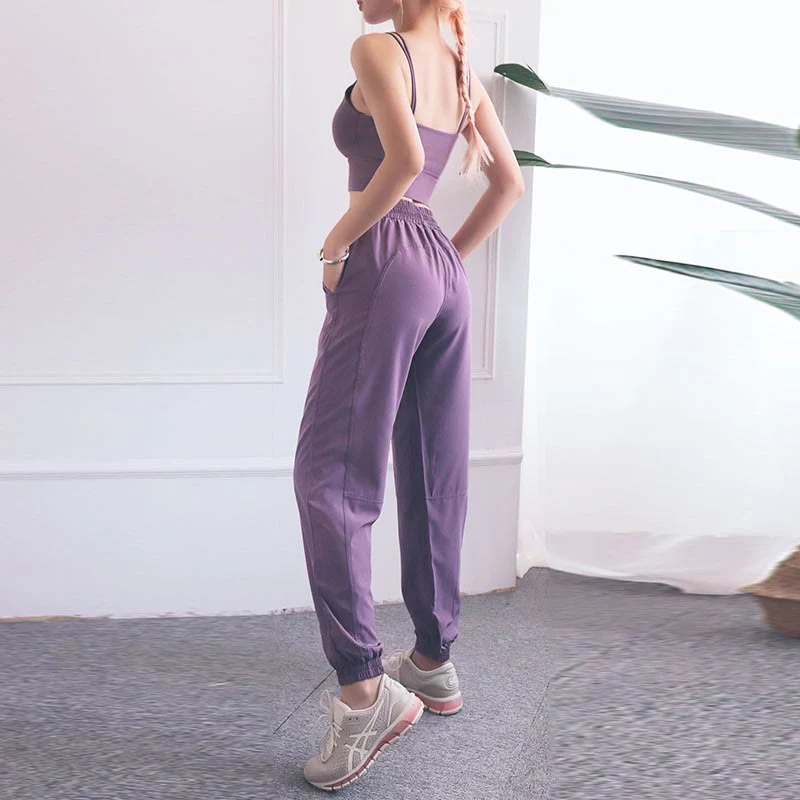 Pantaloni da jogging sportivi da yoga fitness a vita alta con tasche Buddha Stones - Image 18