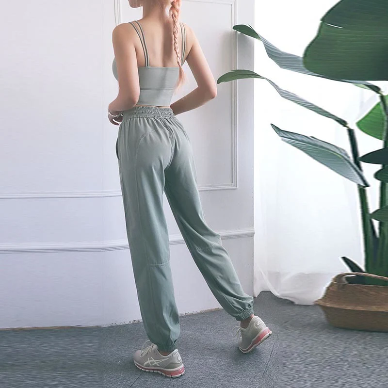 Pantaloni da jogging sportivi da yoga fitness a vita alta con tasche Buddha Stones - Image 25