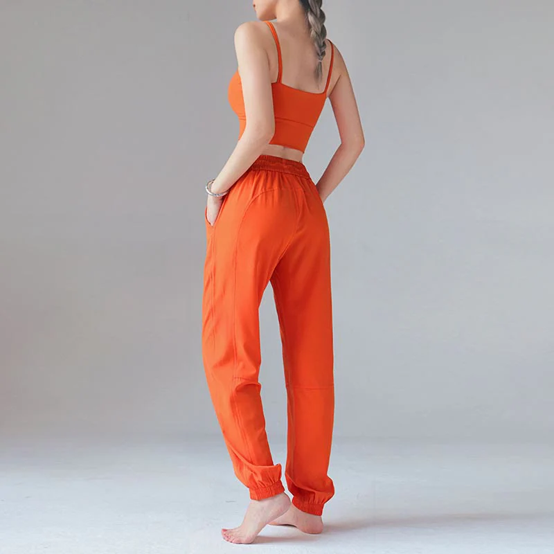 Pantaloni da jogging sportivi da yoga fitness a vita alta con tasche Buddha Stones - Image 4