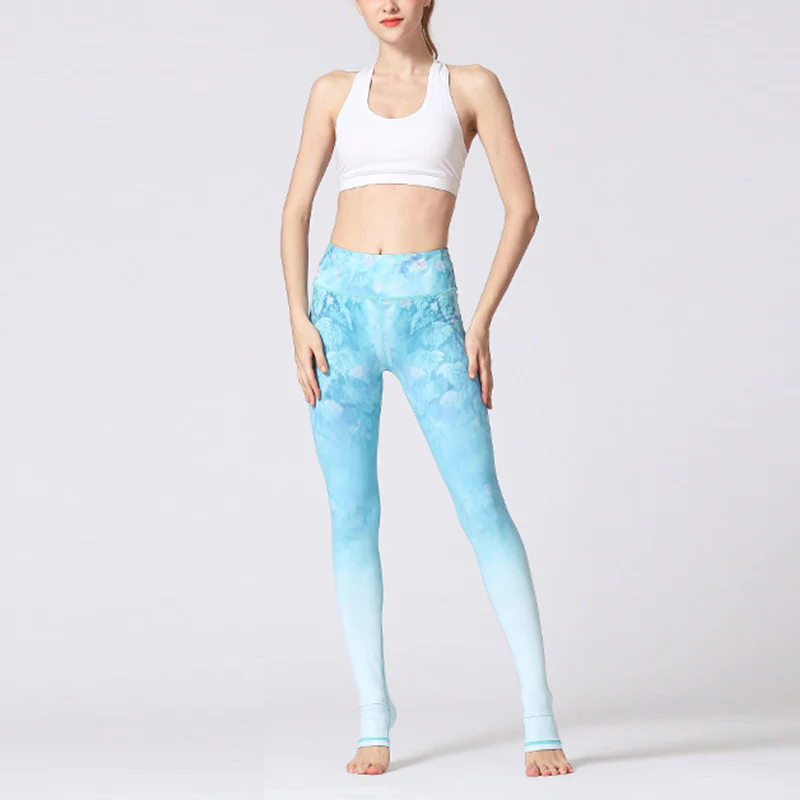 Pantaloni da yoga da donna con stampa floreale e fiori di loto e Buddha Stones - Image 15