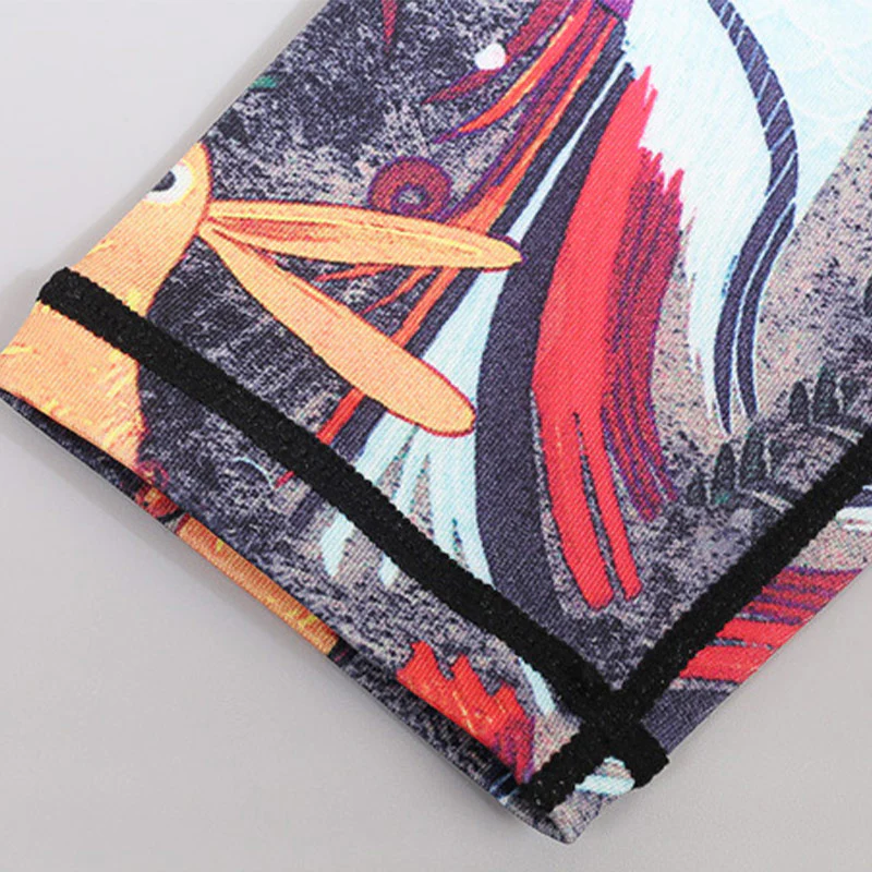 Pantaloni sportivi da yoga con stampa di piume di pavone rosso e blu , Buddha Stones, pantaloni da yoga da donna - Image 10