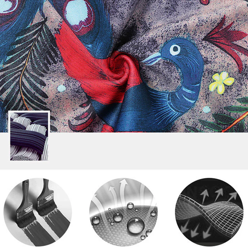 Pantaloni sportivi da yoga con stampa di piume di pavone rosso e blu , Buddha Stones, pantaloni da yoga da donna - Image 12