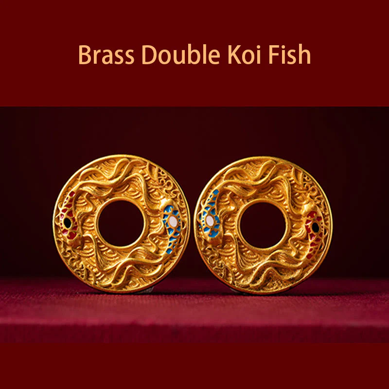 Portachiavi Buddha Stones Double Koi Fish Peace Buckle Wealth Luck - Image 6