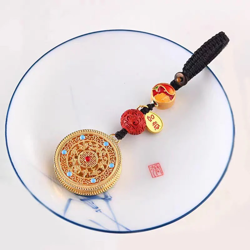 Portachiavi con ciondolo a forma Buddha Stones Fu Character Blessing Ruyi - Image 14