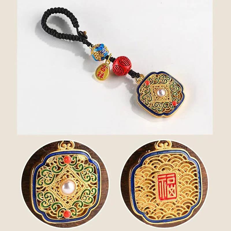 Portachiavi con ciondolo a forma Buddha Stones Fu Character Blessing Ruyi - Image 9