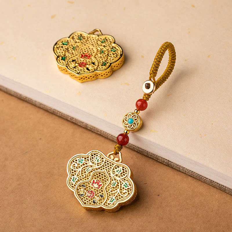 Portachiavi con ciondolo a forma di lucchetto con Buddha Stones, carattere Fu, fortuna e benedizione - Image 3