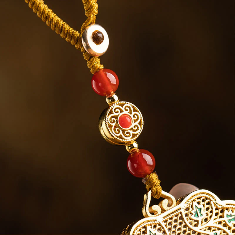 Portachiavi con ciondolo a forma di lucchetto con Buddha Stones, carattere Fu, fortuna e benedizione - Image 5