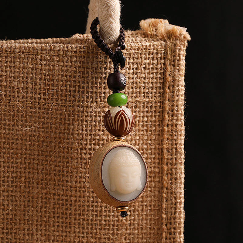 Portachiavi con decorazione Buddha Stones semi di Bodhi - Image 5