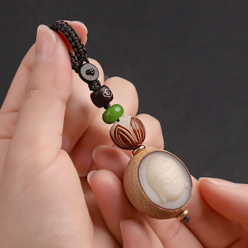 Portachiavi con decorazione Buddha Stones semi di Bodhi - Image 6