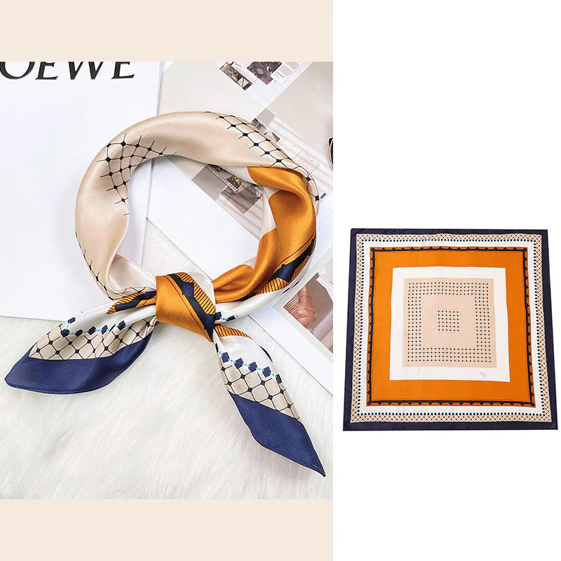 Sciarpa per capelli al collo in seta di gelso al 100%, motivo: Buddha Stones , scena pastorale, mongolfiera, fiori primaverili - Image 32